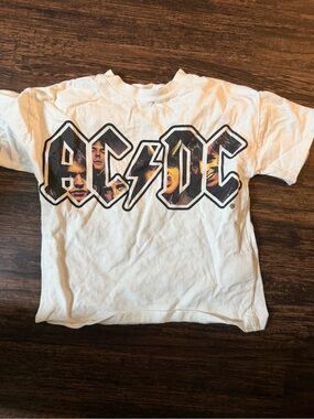 Vintage AC/DC Kids White Graphic Band Tee
